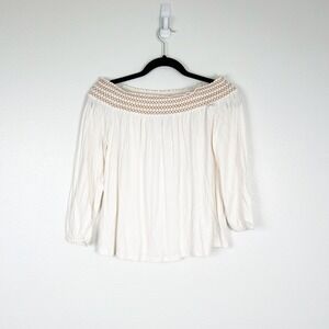 Old Navy Women's Off The Shoulder Blouse Cream Sz‎ XS